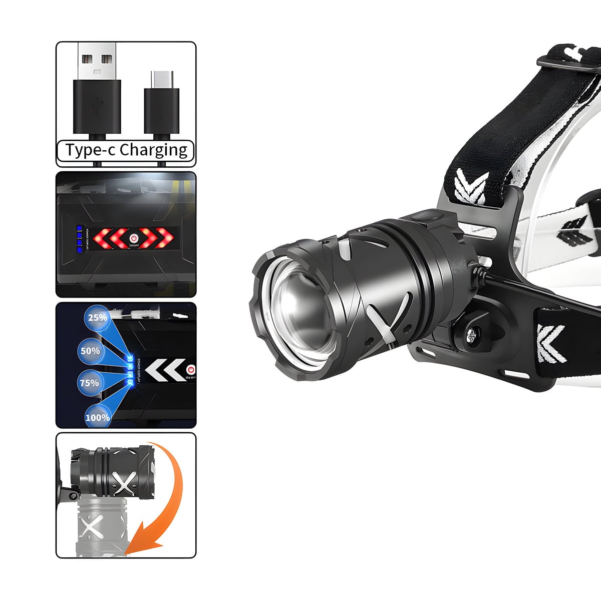 Charging, battery gauge and tilt