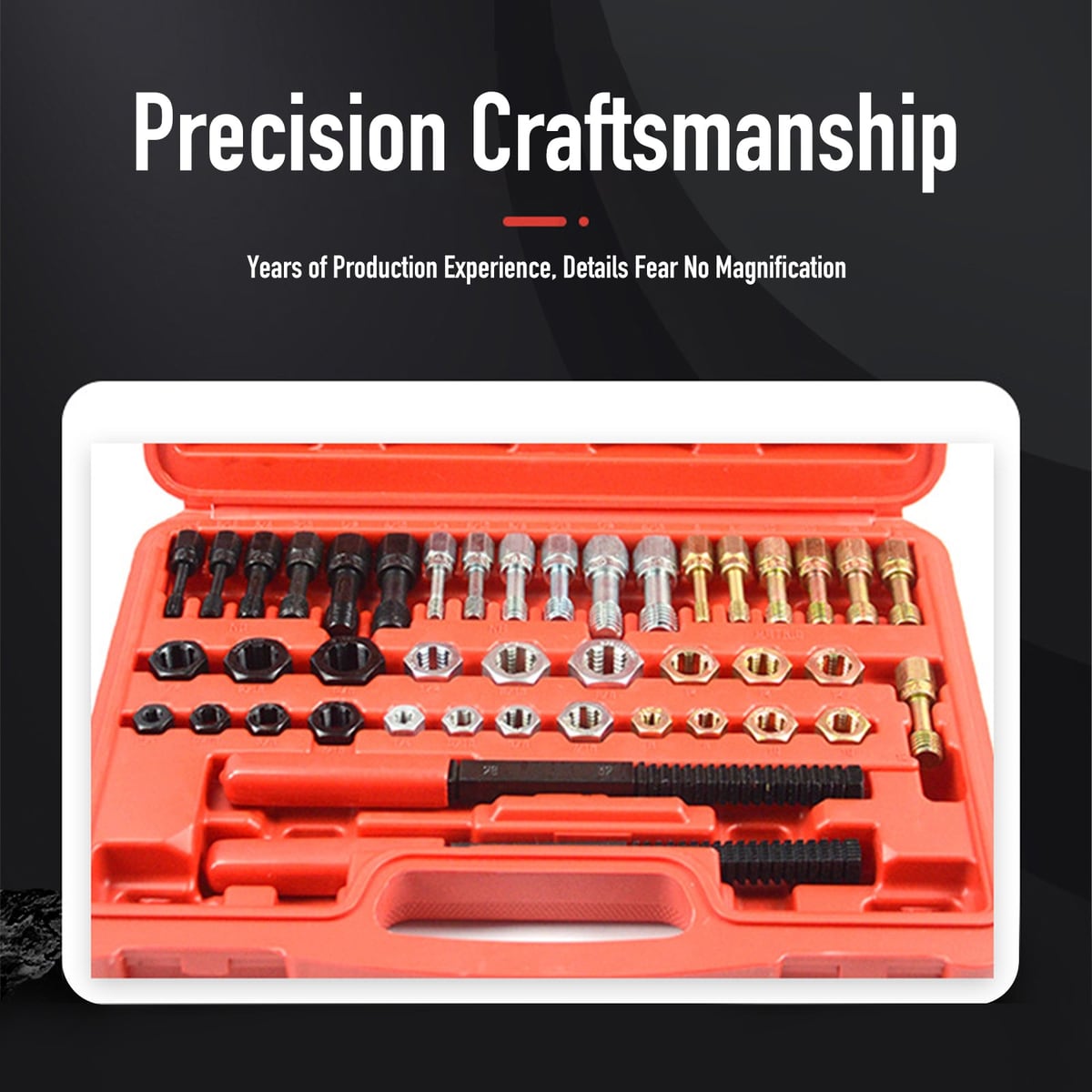 Close-up of the case layout
