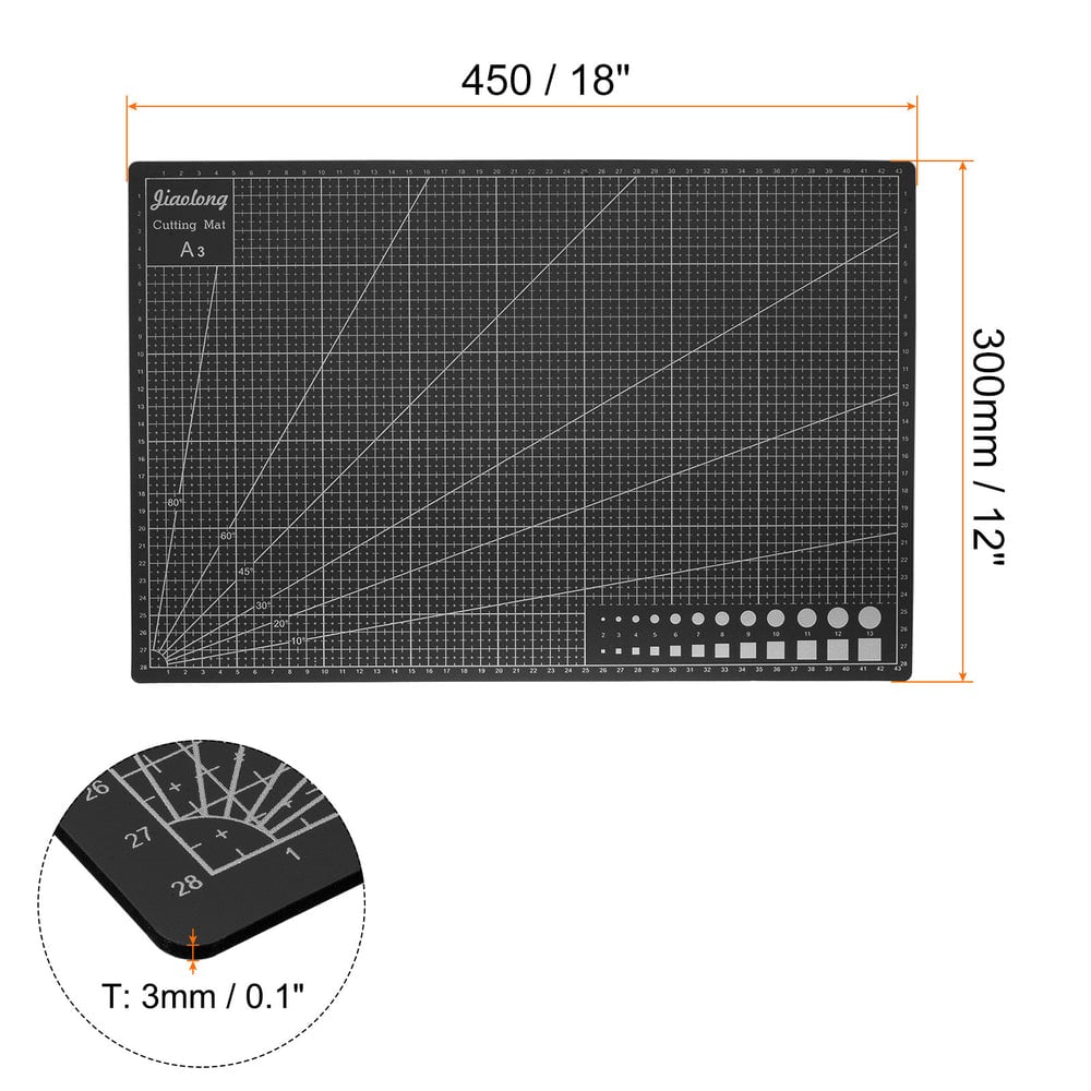 450 × 300 mm, 3 mm thick