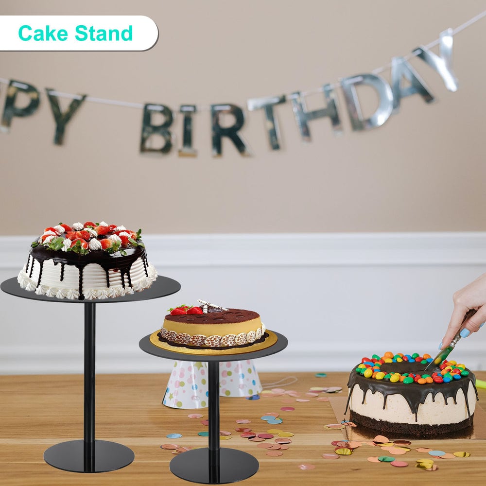 Stands holding birthday cakes