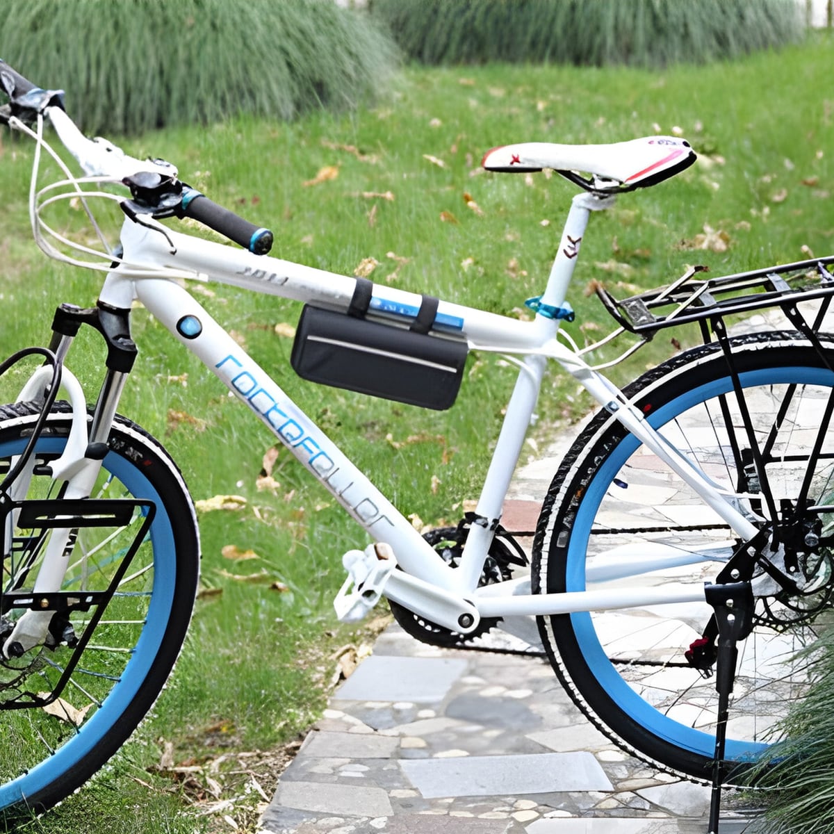 Bag mounted on a bike frame
