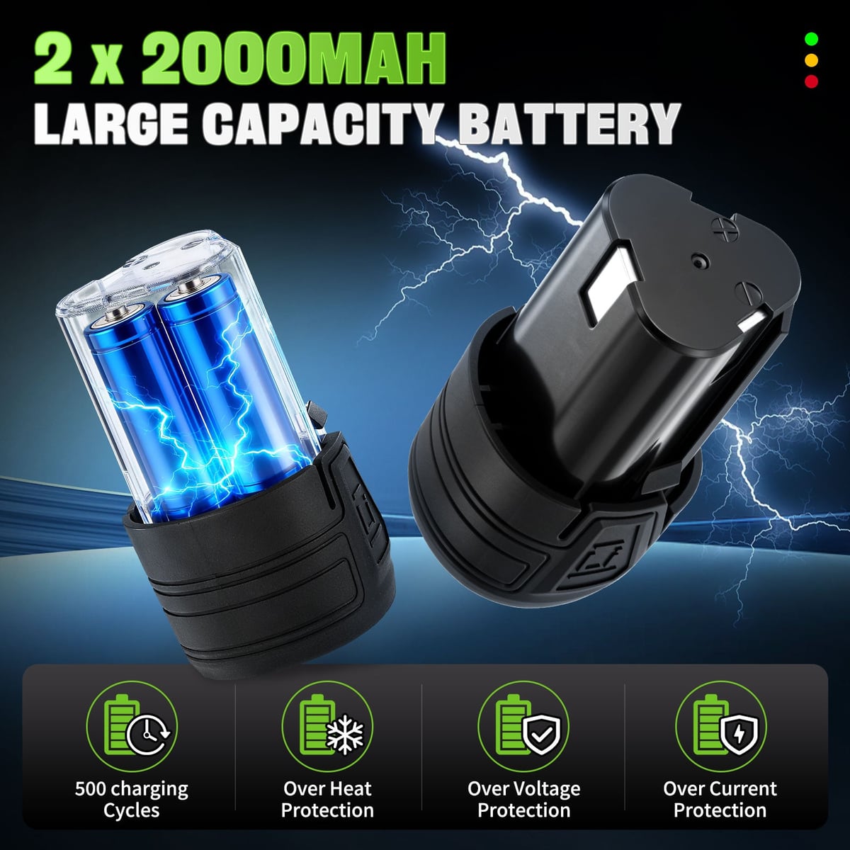 Dos baterías de 2000 mAh