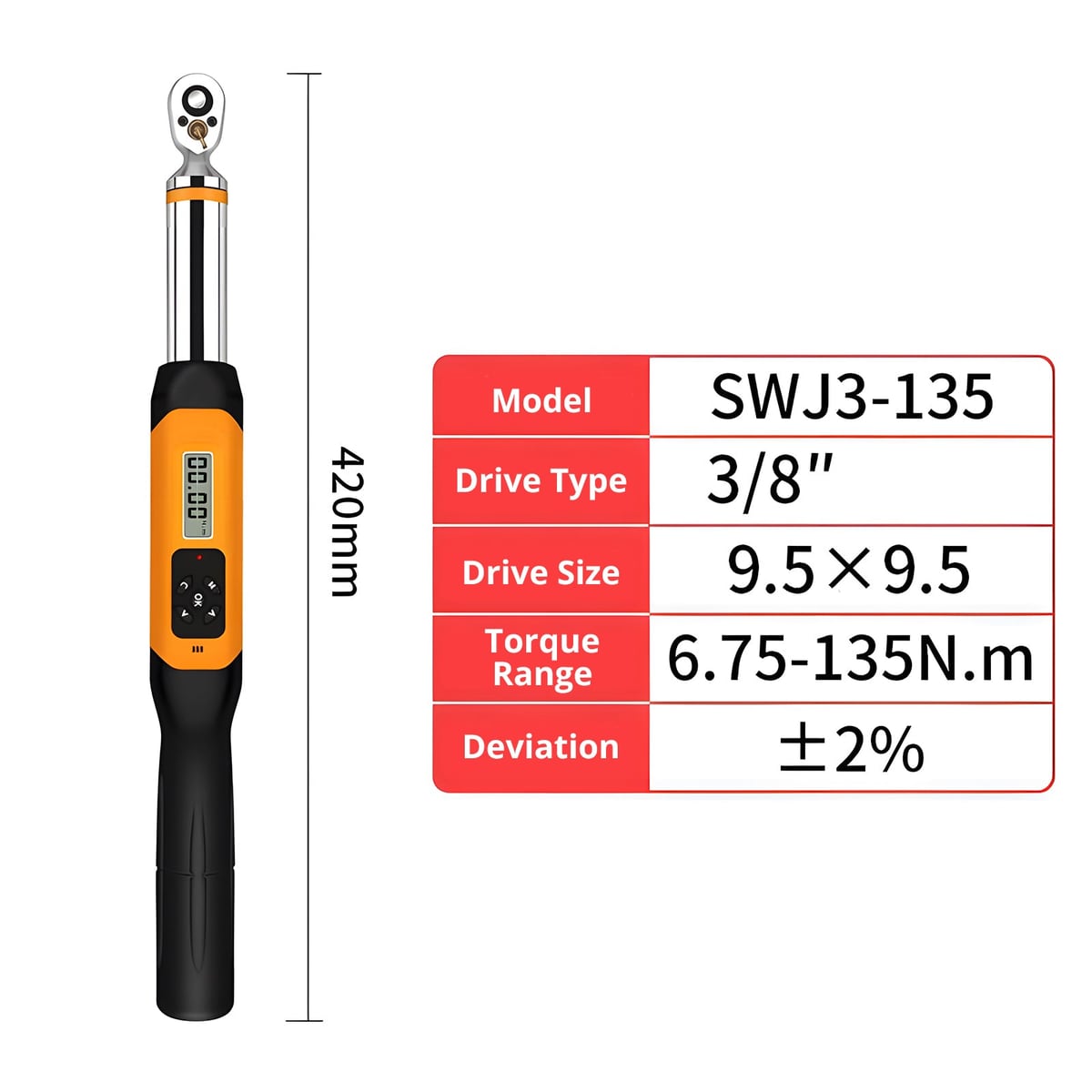 420 mm length and key specs