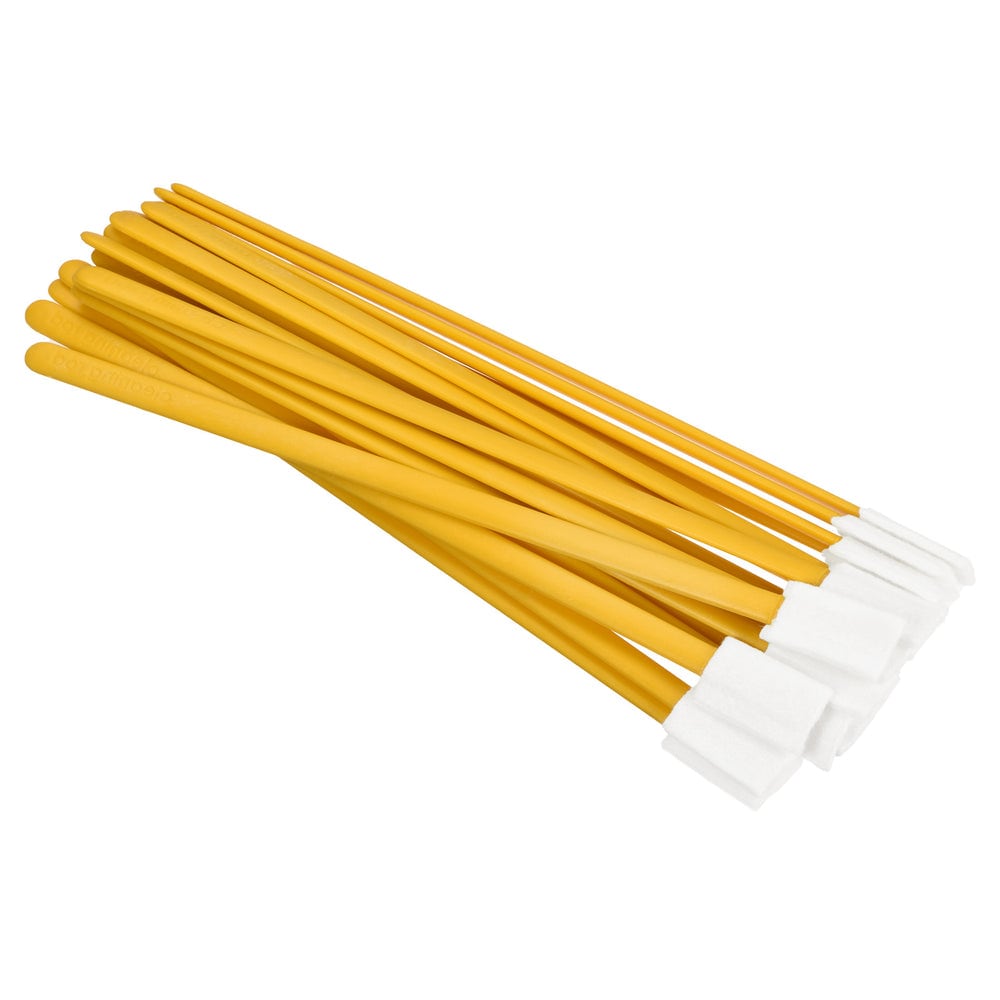 A bundle of yellow-handled brushes