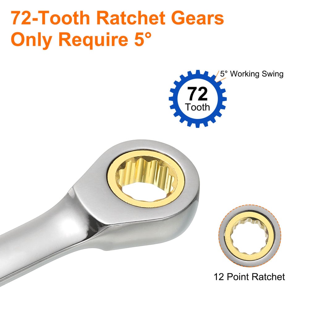 72 teeth, 5° swing