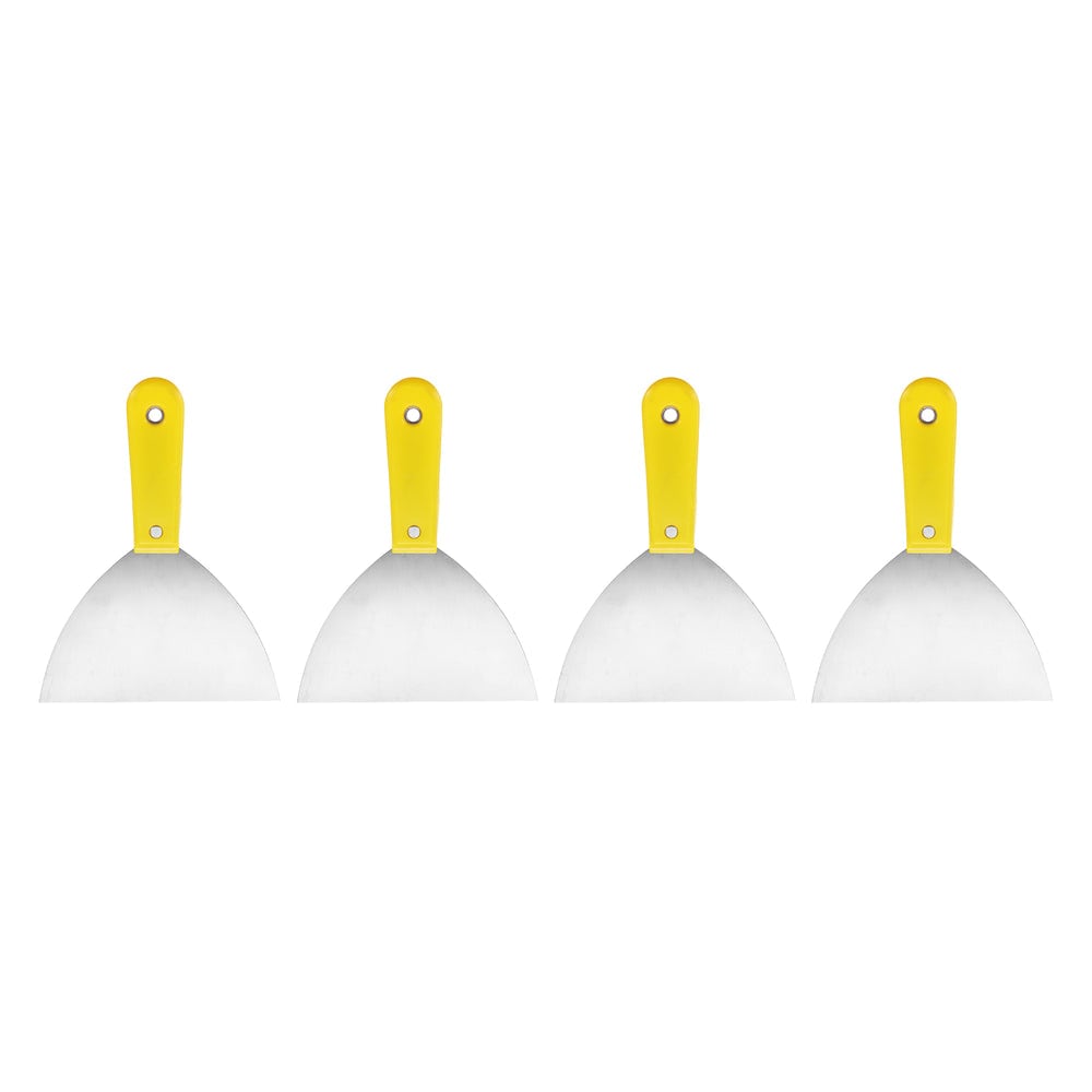 Four putty knives in a row
