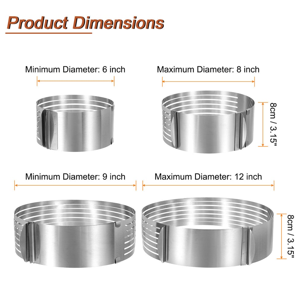 Min and max diameters, 8 cm tall