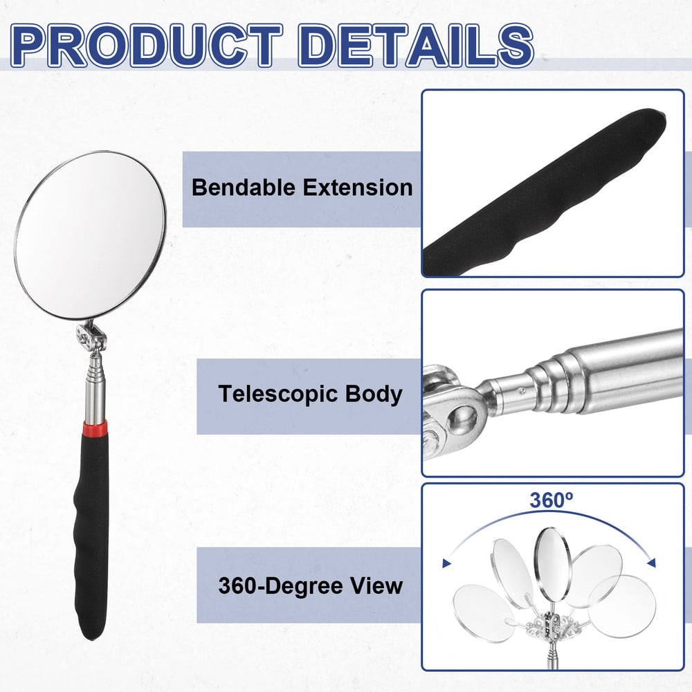 Bendable tip, telescopic body, 360° view