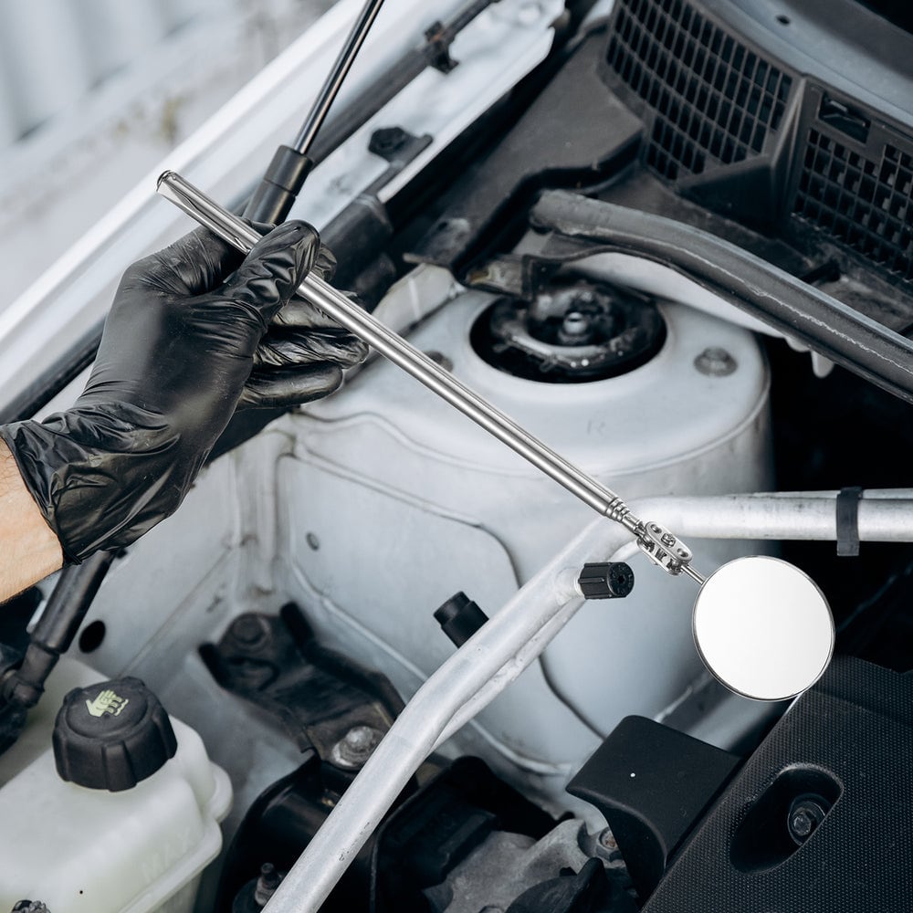 Checking an engine bay