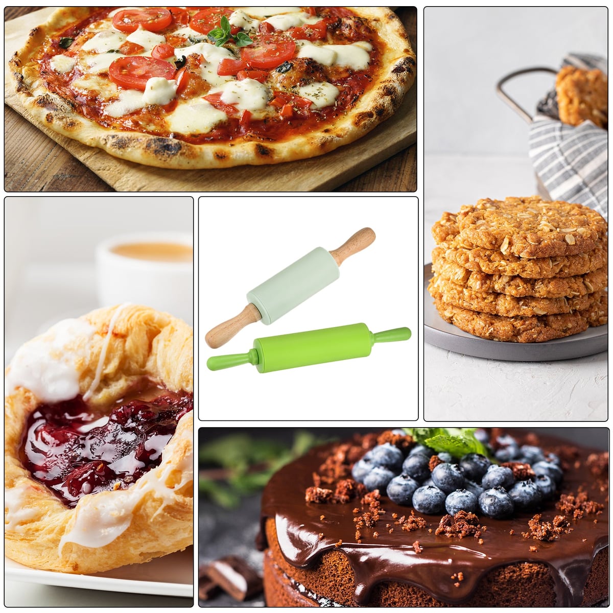 Pizza, cookies and pastries