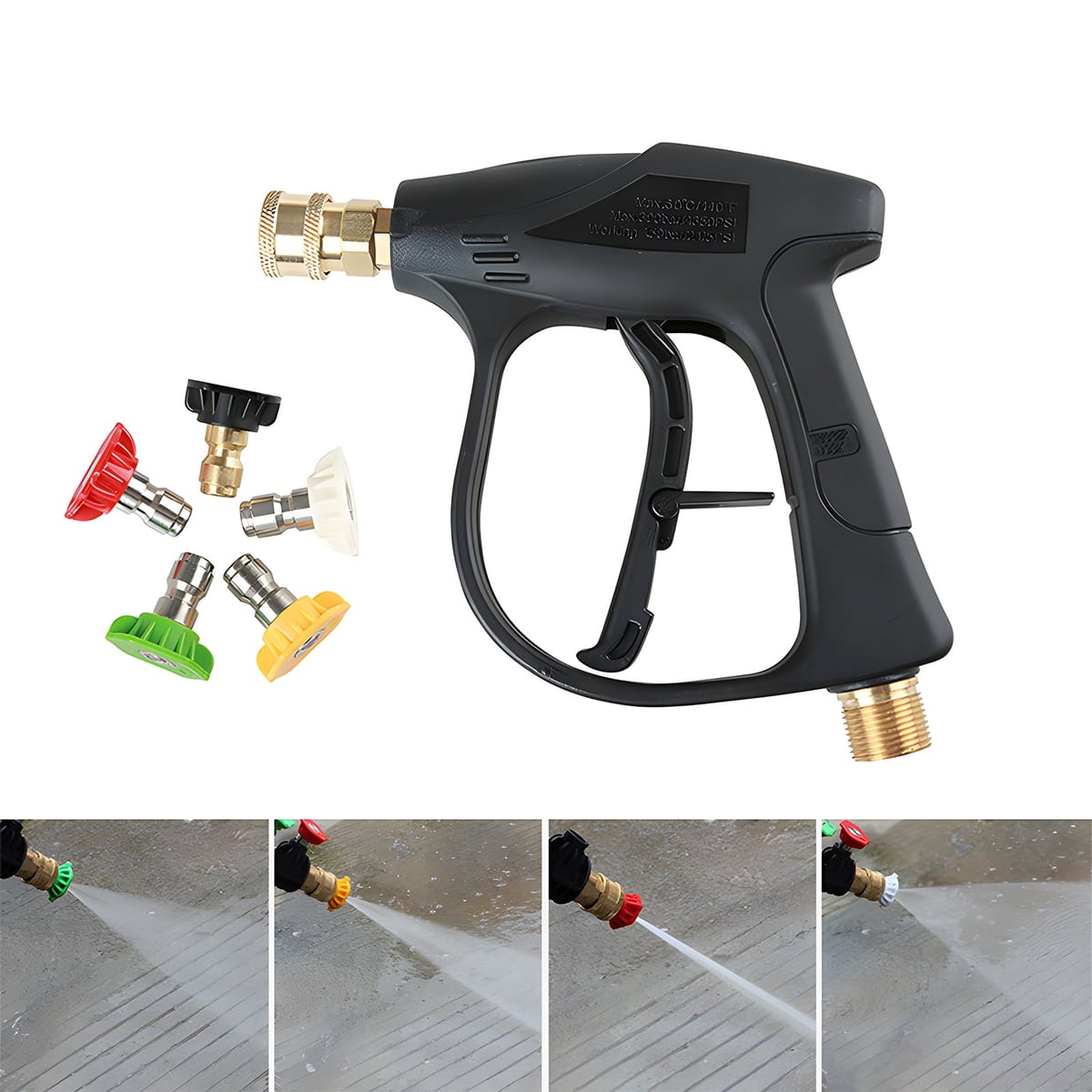 Pistola y cinco boquillas