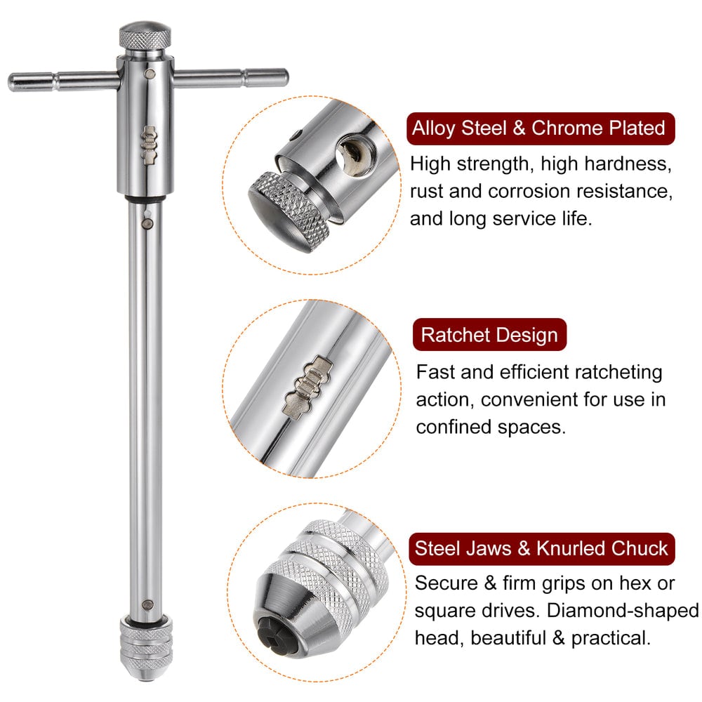 Chrome-plated alloy steel, ratchet and chuck details