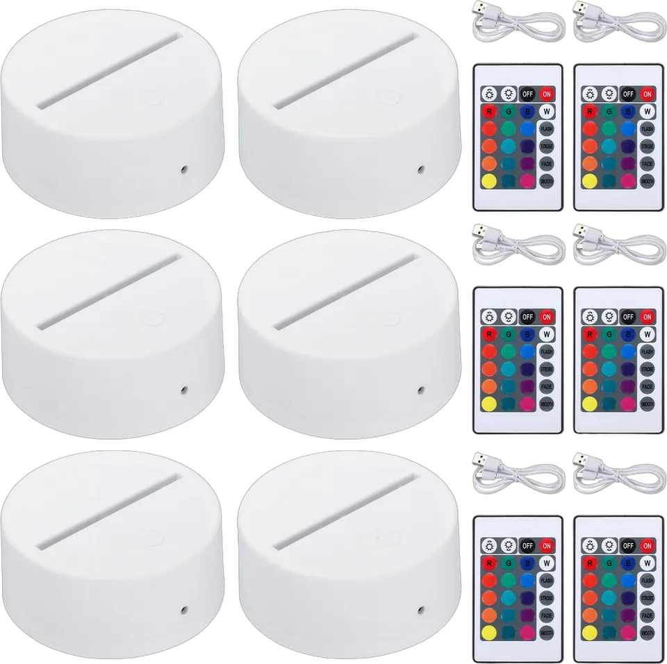 16색 LED 아크릴 무드등 받침 6개
