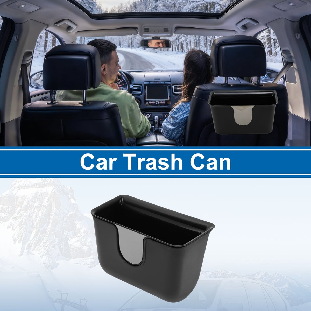 The bin seen from the back seat