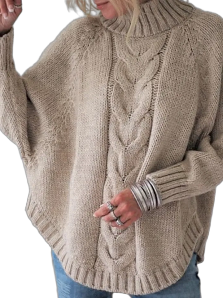 Cable-knit dolman sweater