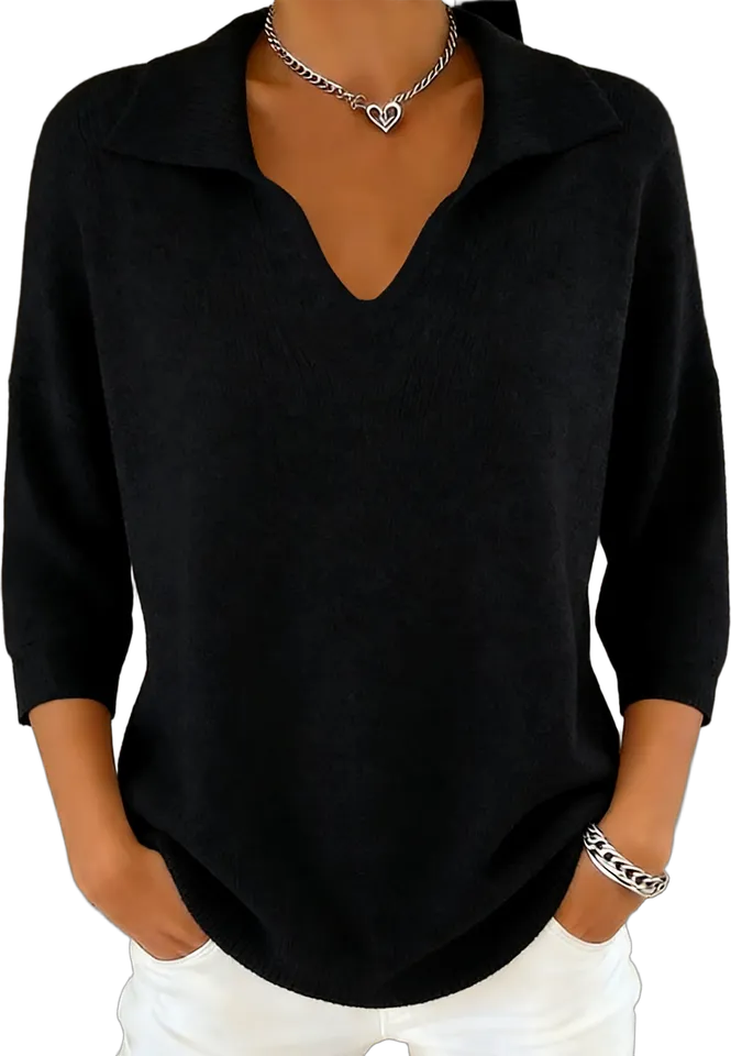 Collared V-neck sweater