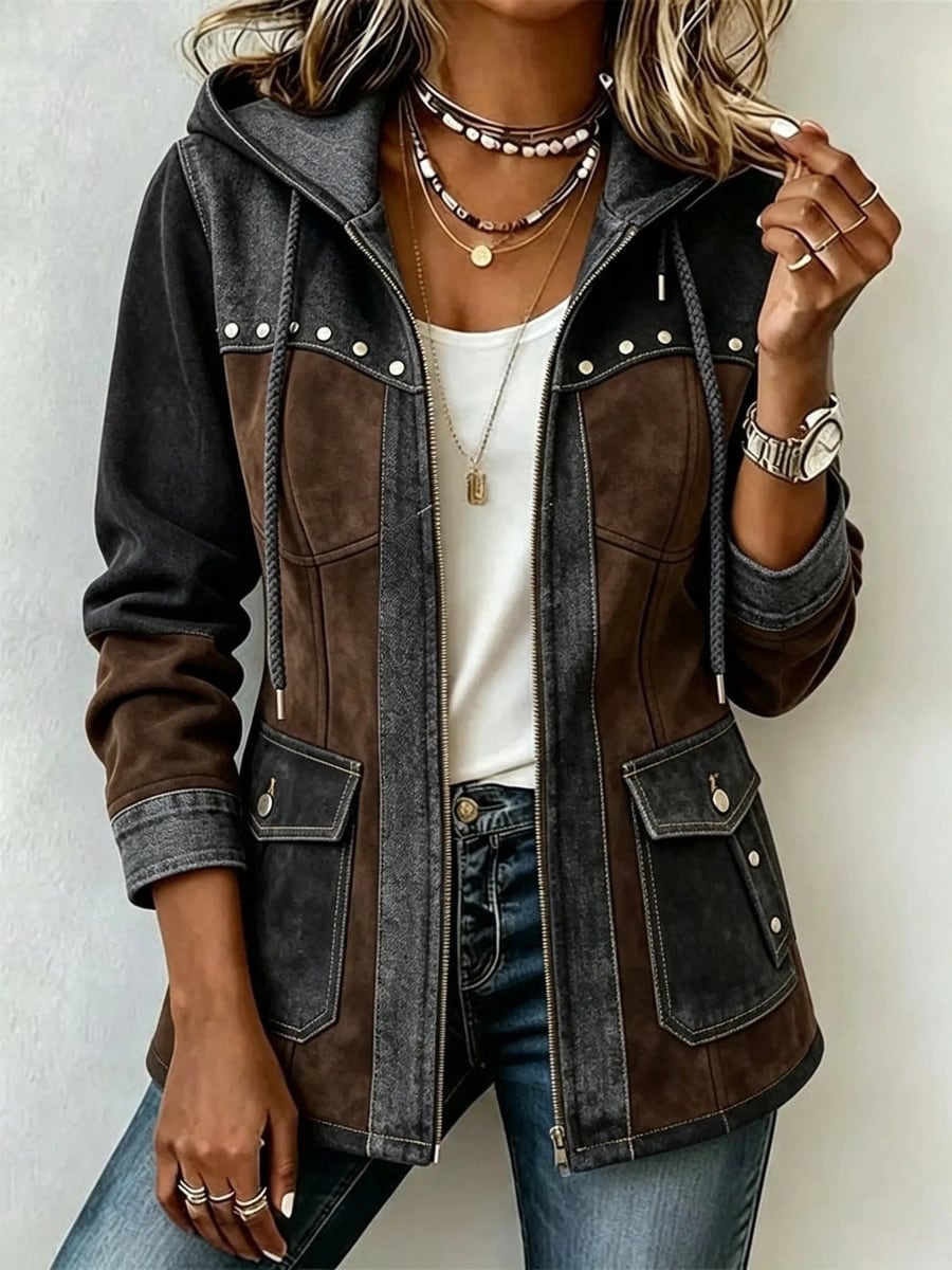Brown and black color block