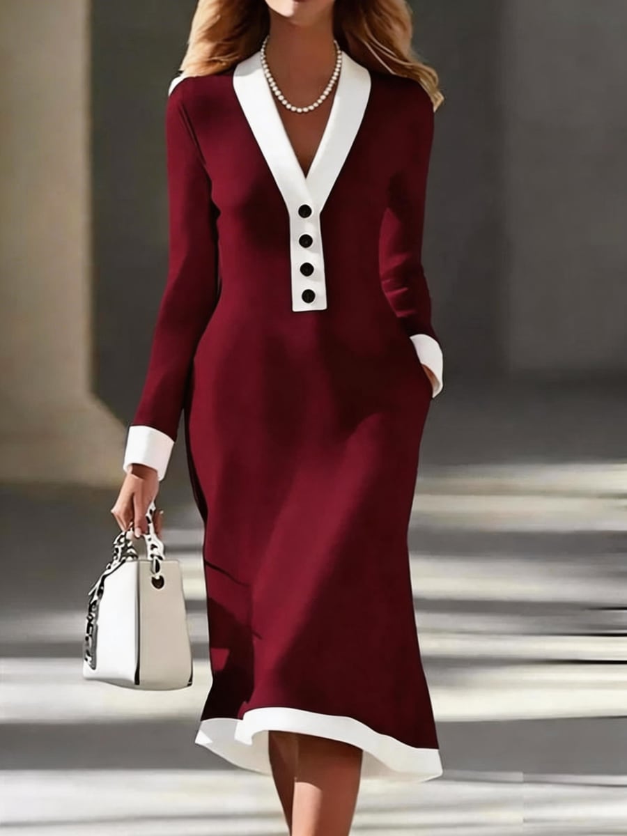 Wine-red dress