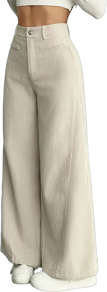 Pantalón ancho de pana de talle alto