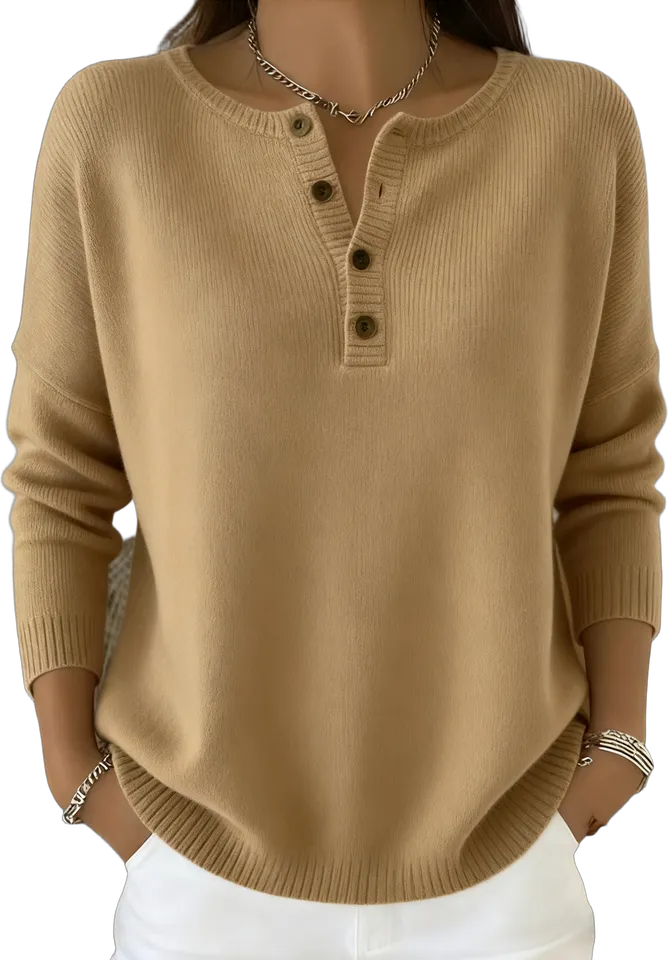Cotton henley sweater