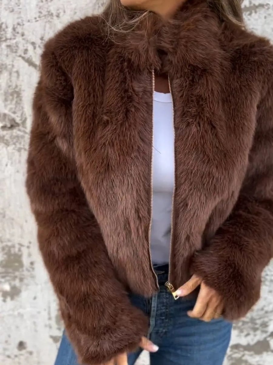 Chaqueta marrón oscuro de frente