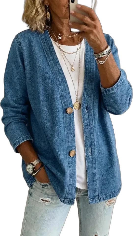 Denim cardigan jacket