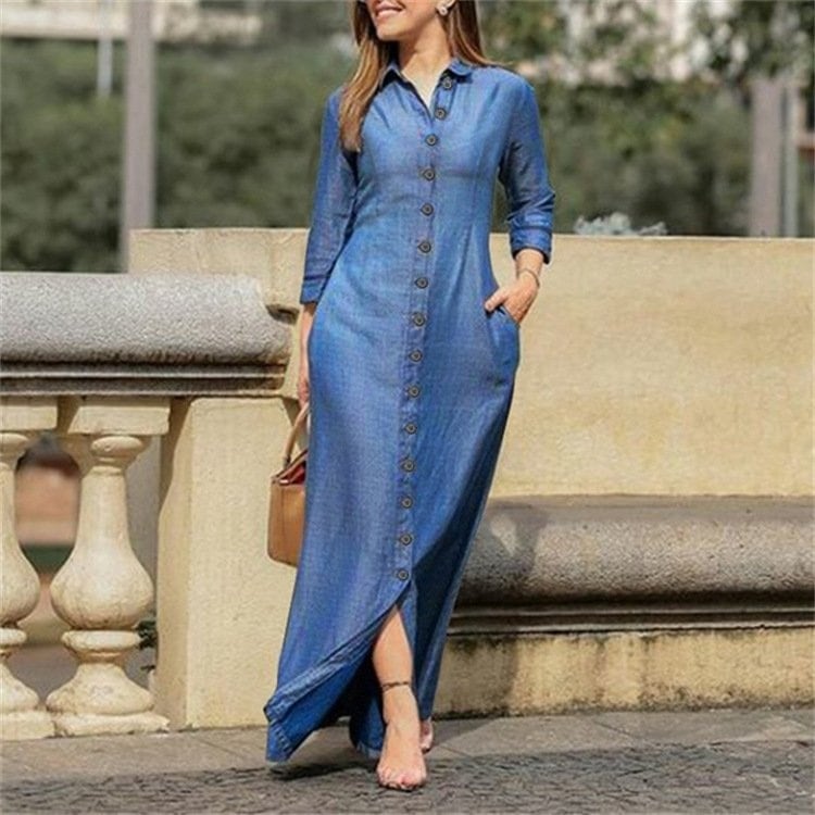 Blue denim dress