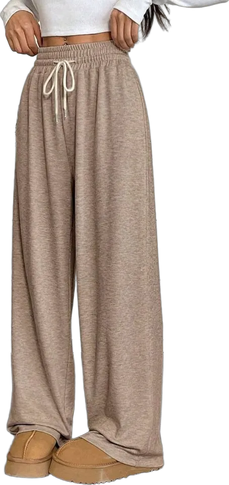 Pantalón ancho de estar por casa con cordón