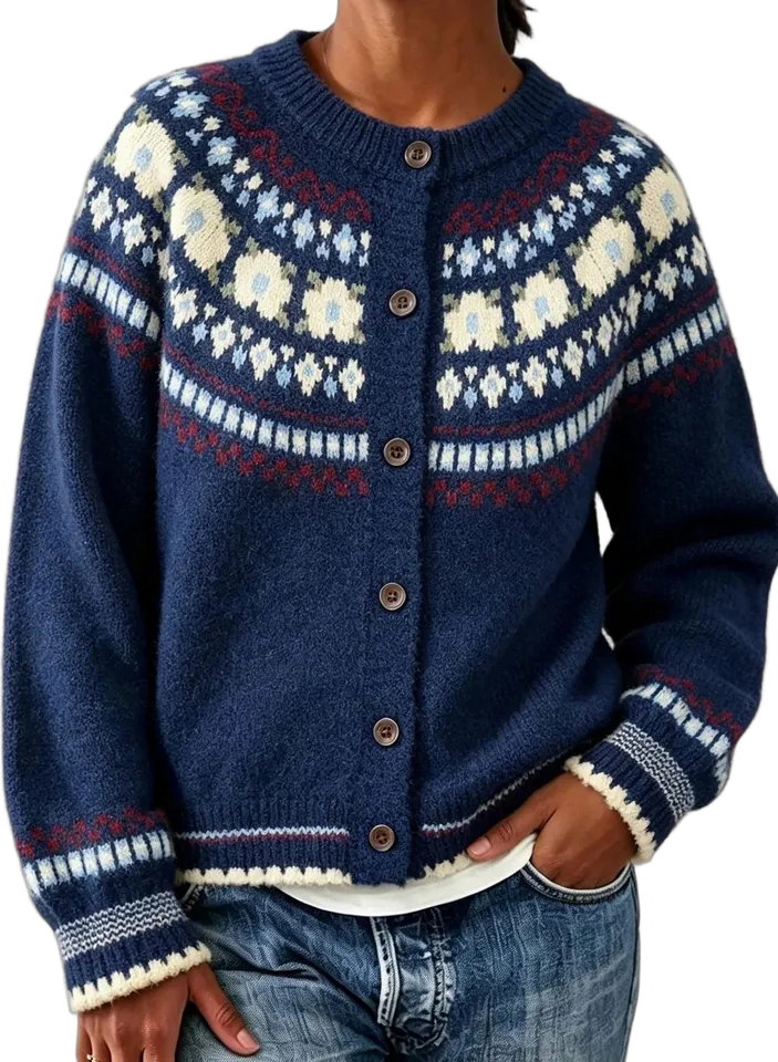 Fair Isle yoke cardigan