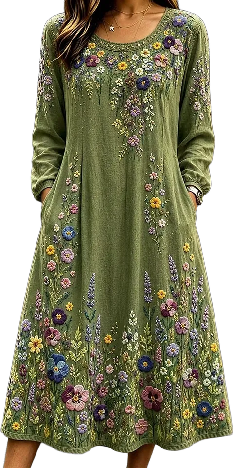 Wildflower crew-neck maxi dress