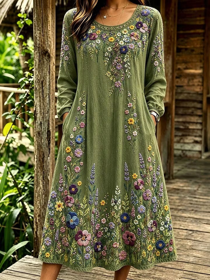 Green maxi dress