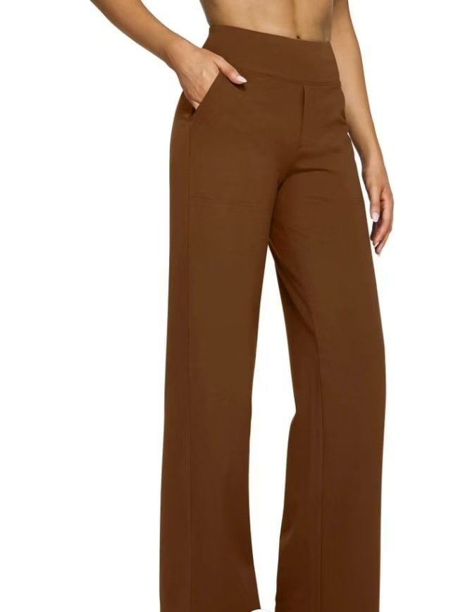 Brown straight trousers