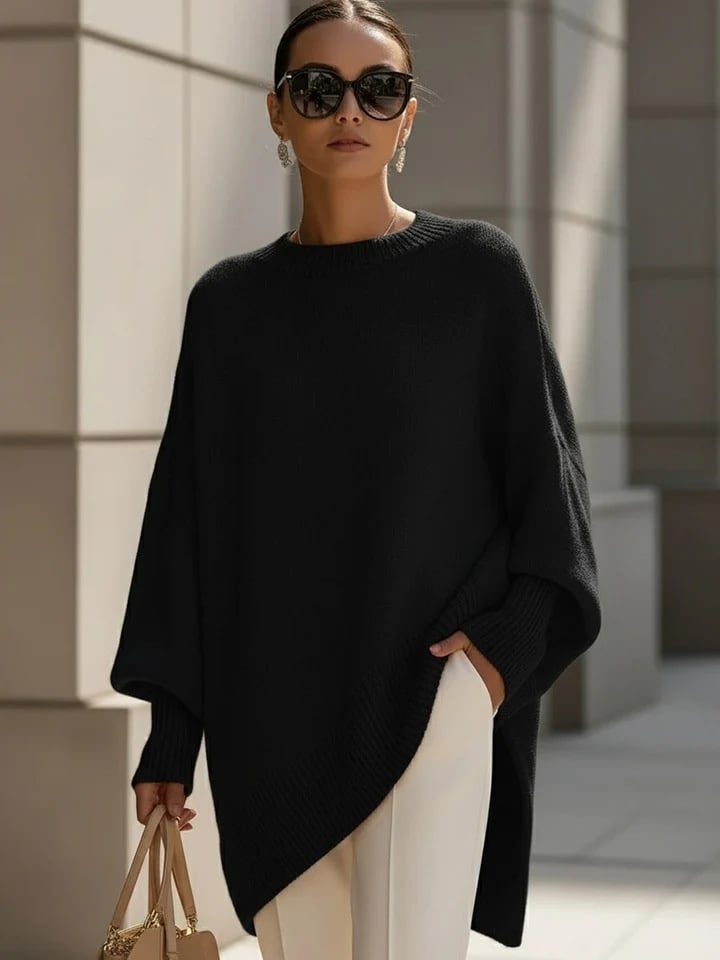 Black version showing the angled hem