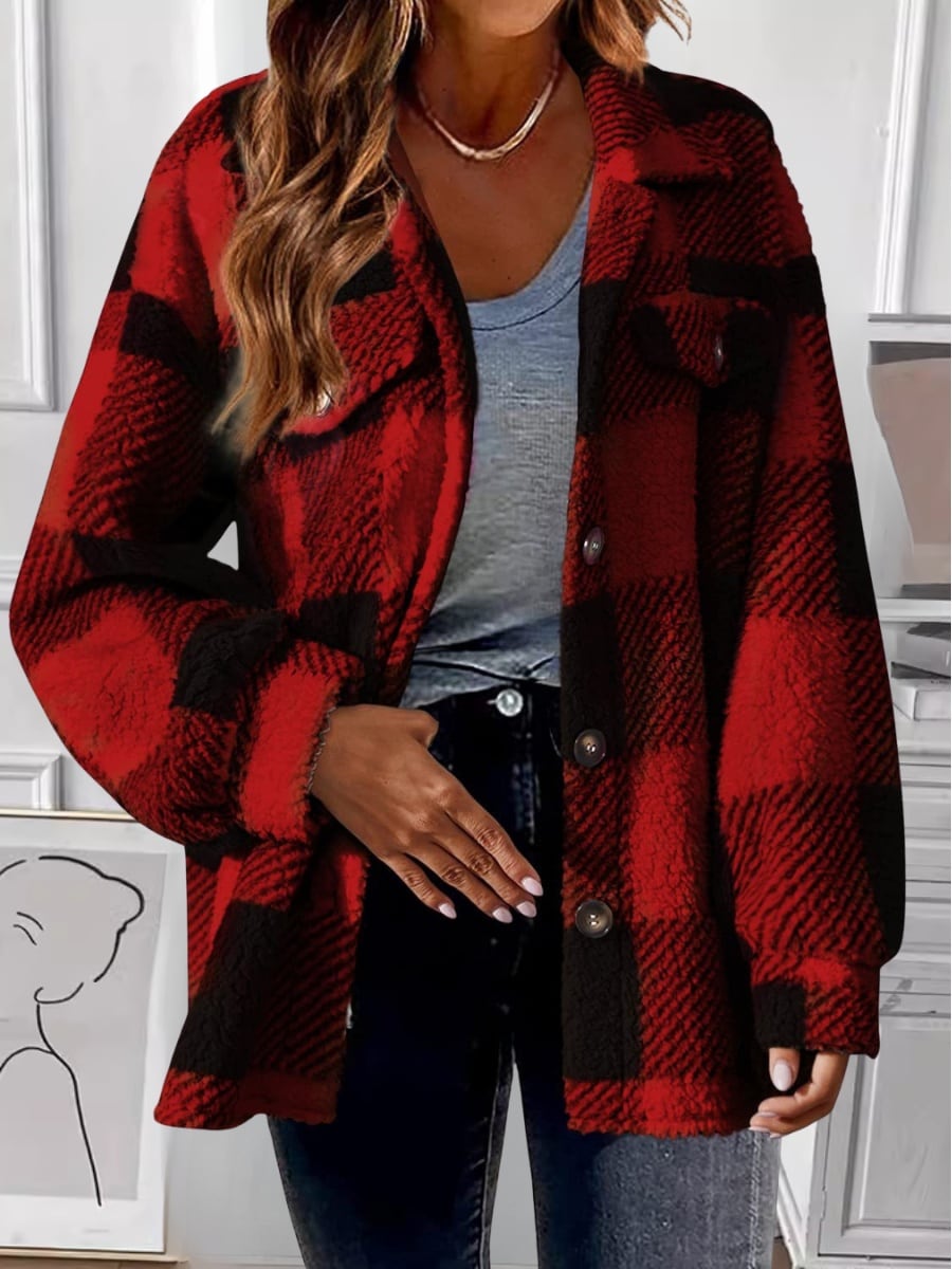Chaqueta de cuadros rojos