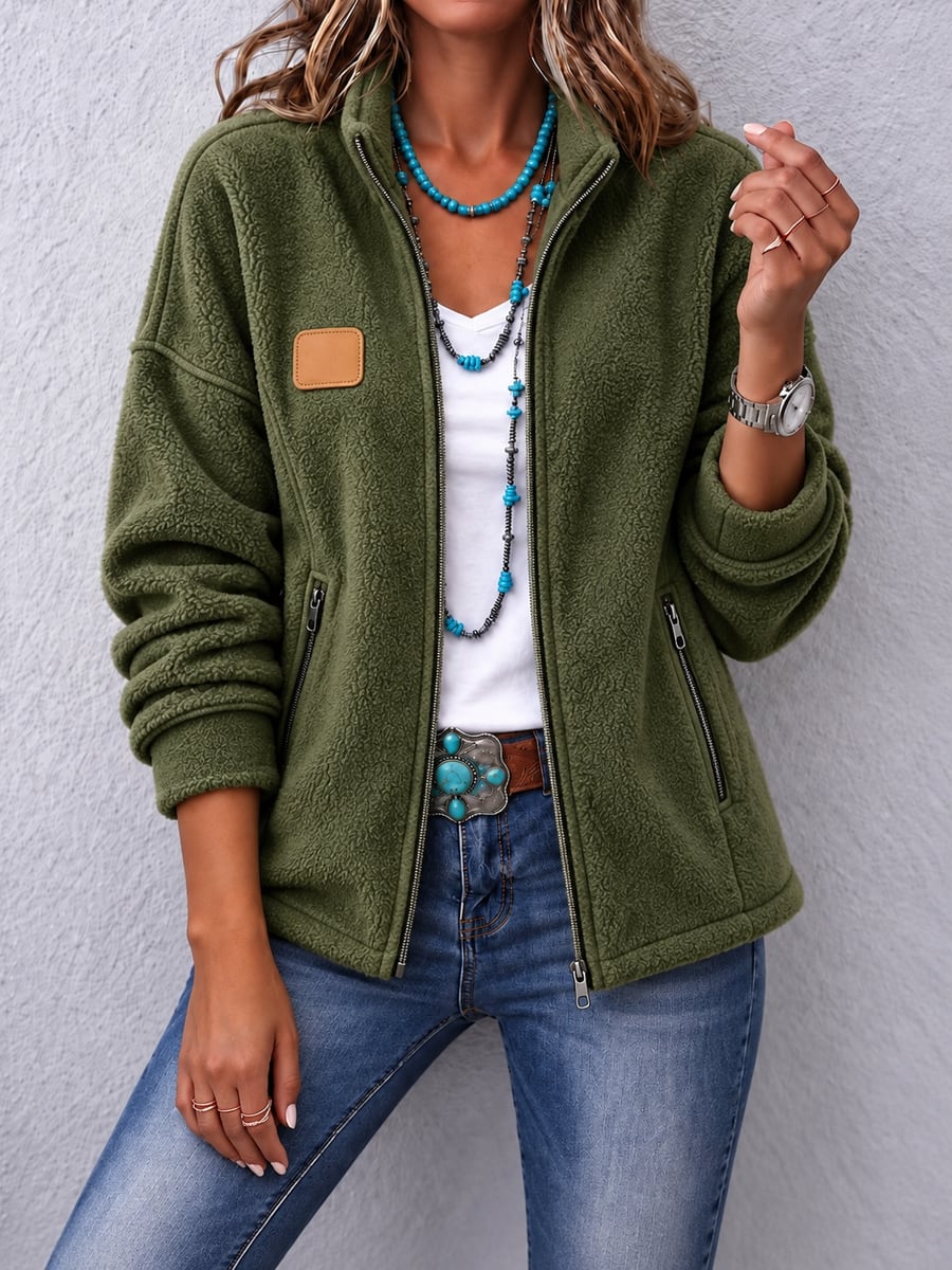 Army green fleece jacket