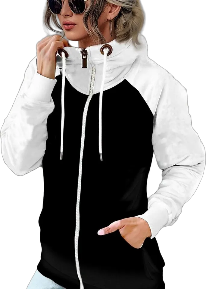 Raglan color-block zip jacket