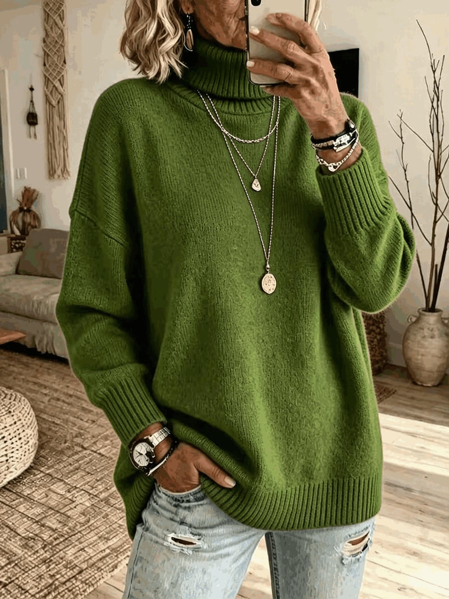 Green turtleneck