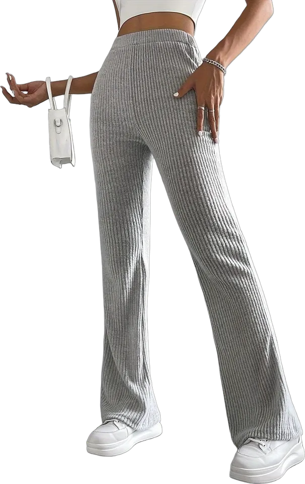 Pantalón acampanado de canalé