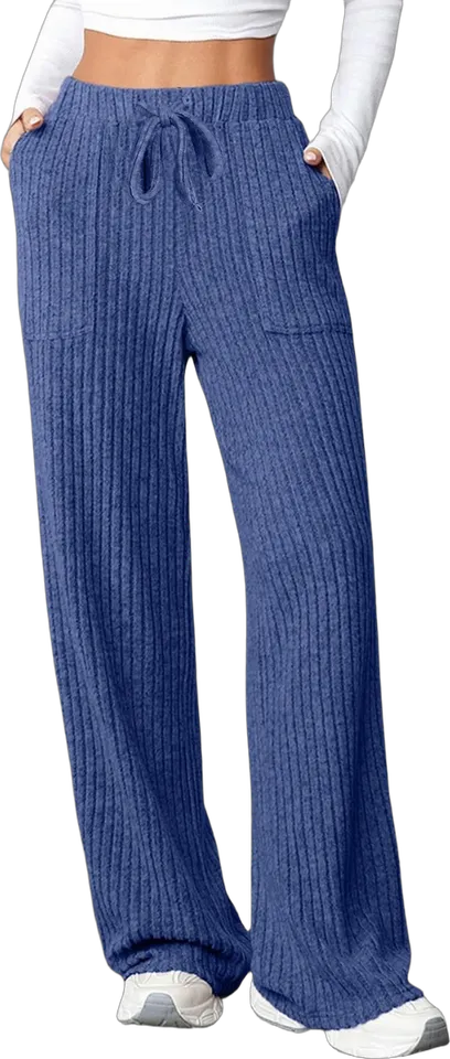 Pantalón ancho de canalé