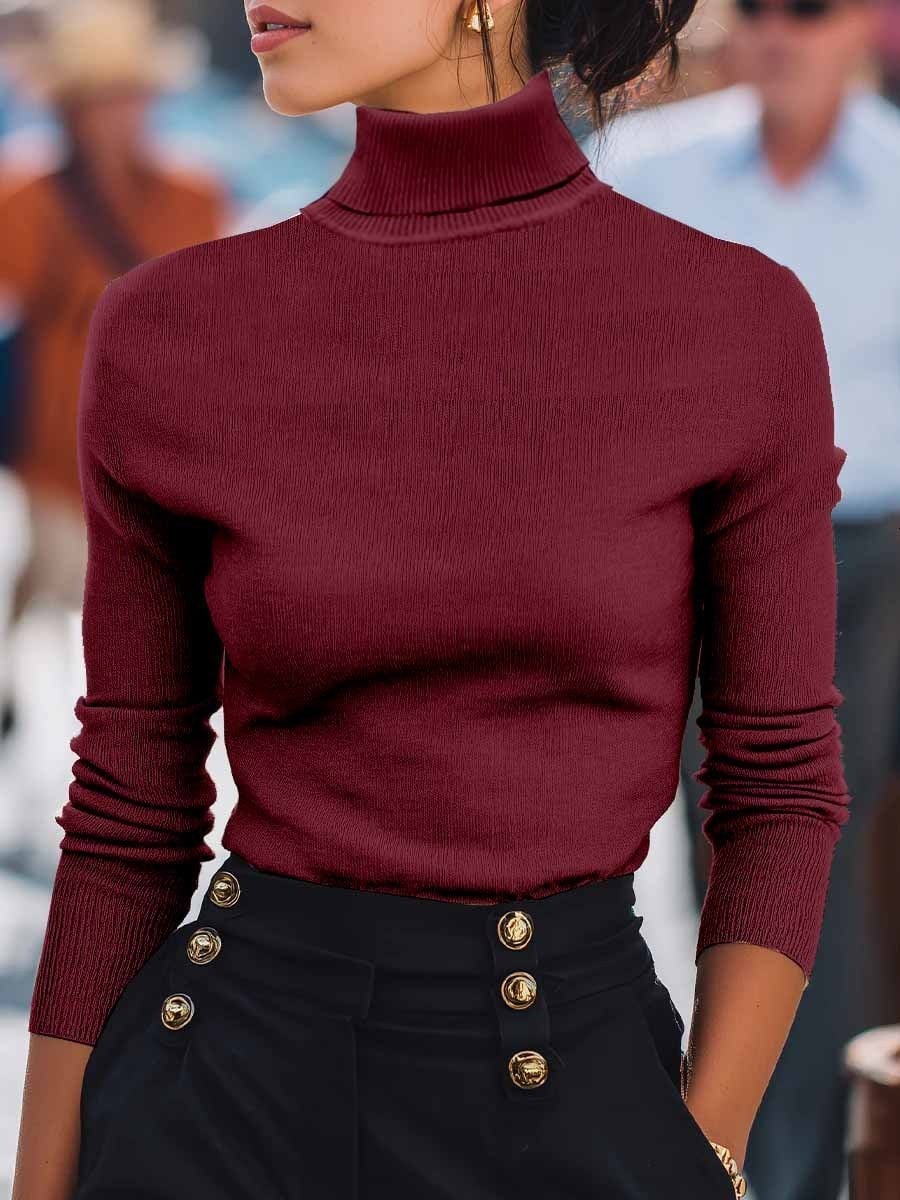 Wine red turtleneck