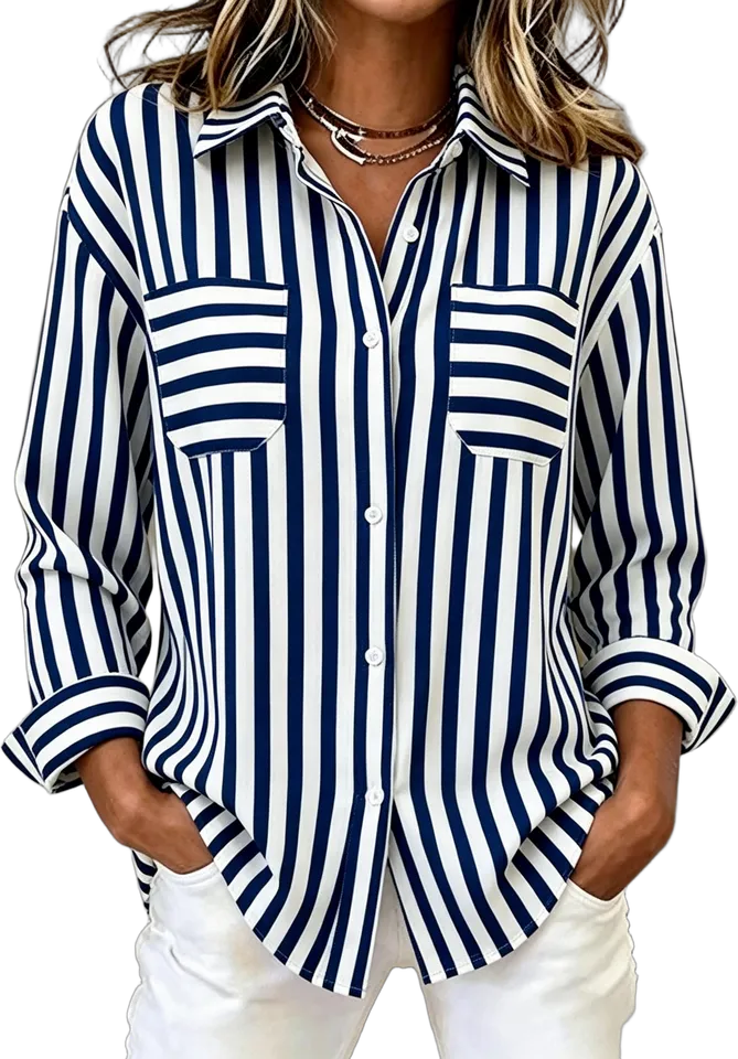 Striped two-pocket shirt