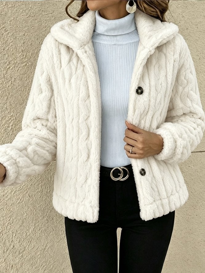 Chaqueta de peluche blanca