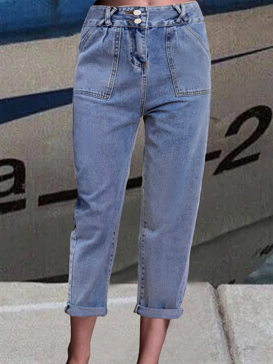 Jeans worn, front view