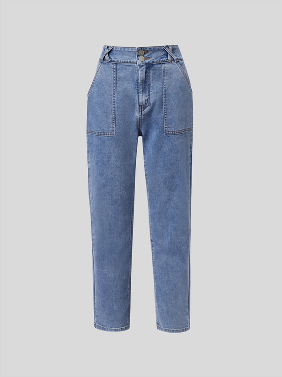 Jeans laid out, front