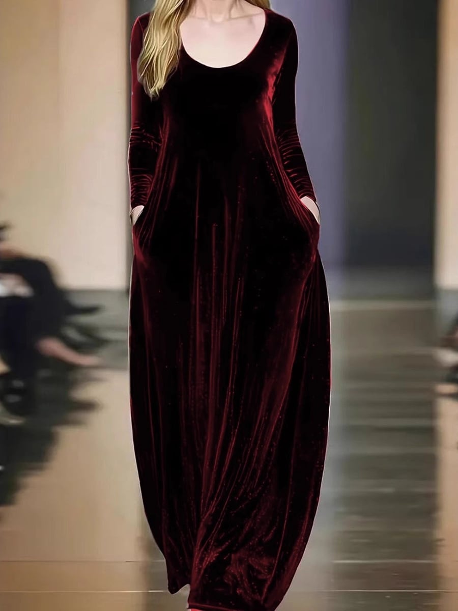Wine red velvet dress