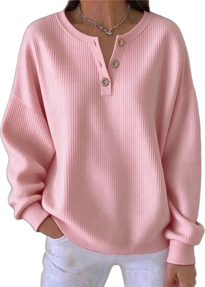 Waffle henley sweatshirt