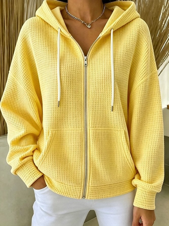 Light yellow waffle hoodie