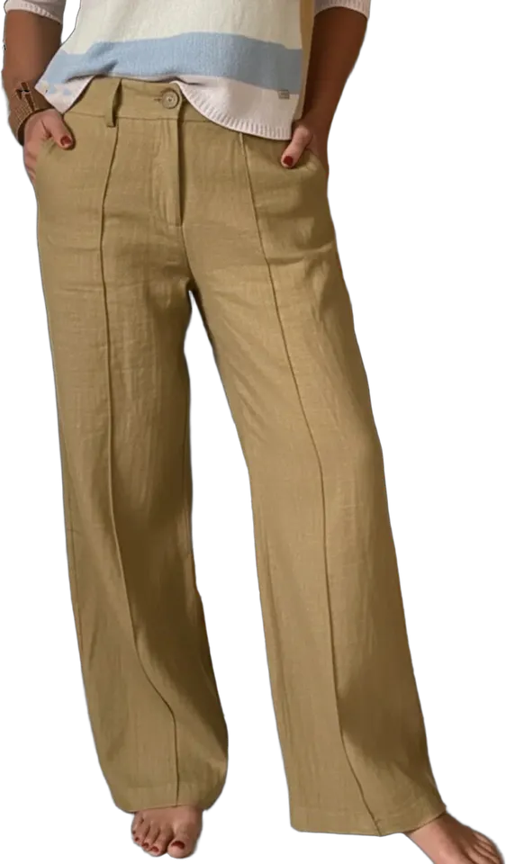 Pantalón ancho de algodón con costura central
