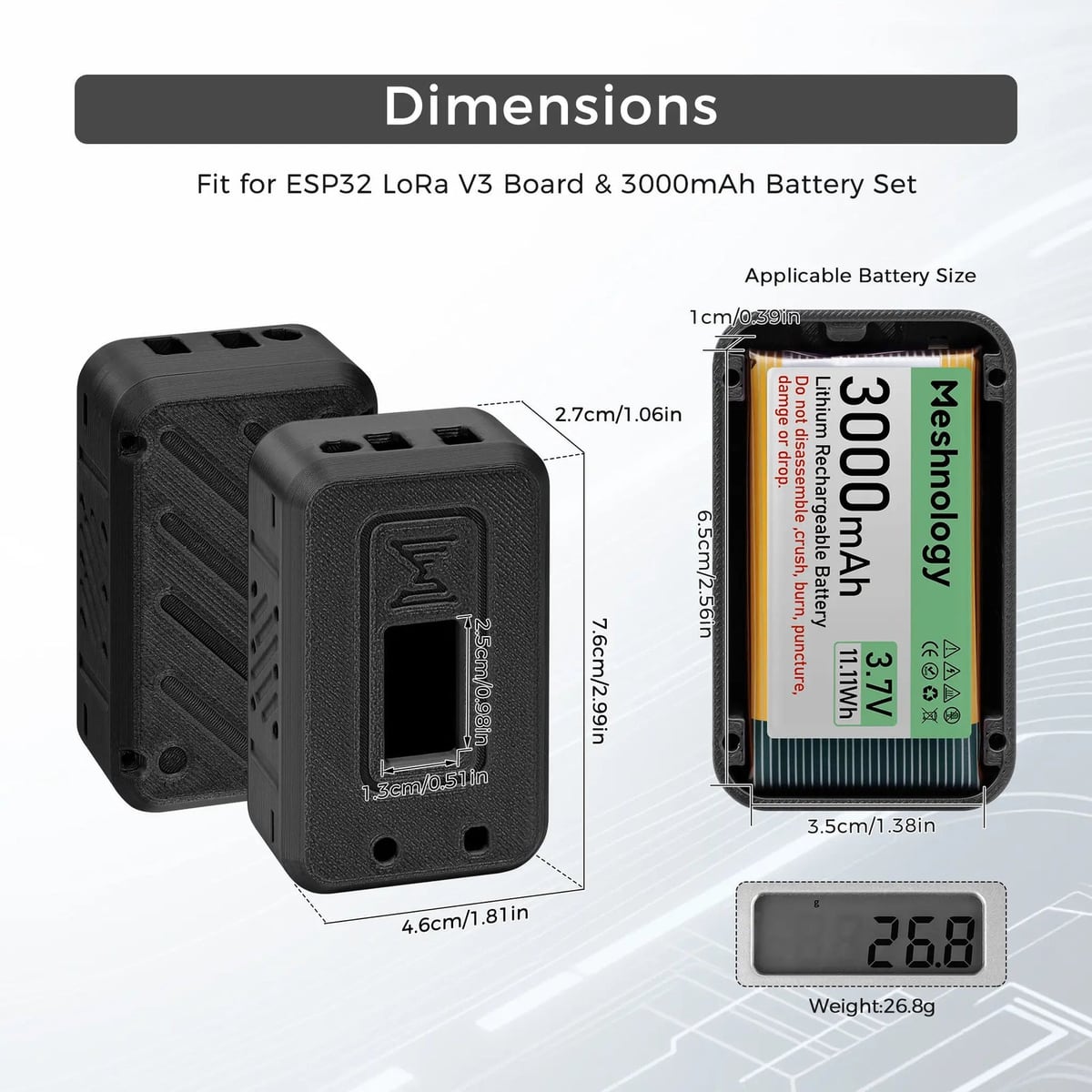 Dimensions and battery size