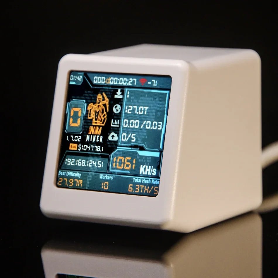 White shell showing the status screen